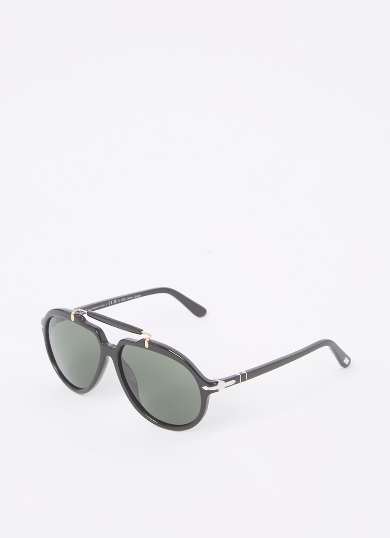 Persol Heren Piloten zonnebril PO0202S Zwart - Deal