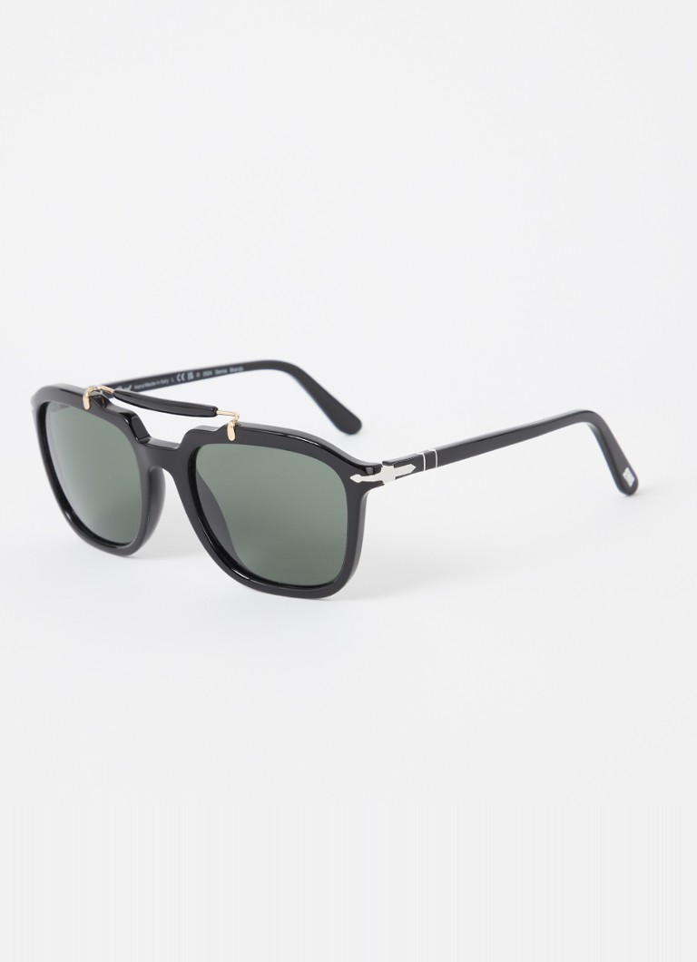 Persol Heren Piloten zonnebril PO0203S Zwart - Deal