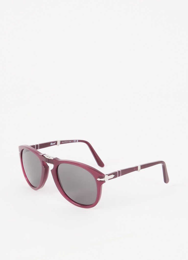 Persol Heren Opvouwbare piloten zonnebril PO0714 Aubergine - Deal