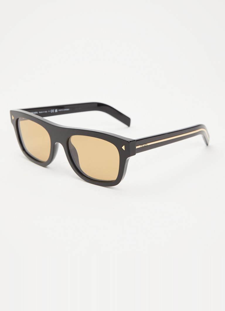 Prada Heren Wayfarer zonnebril PRB12S Zwart - Deal