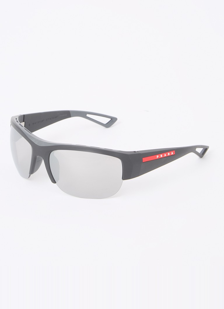 Prada Linea Rossa Heren Shield zonnebril met brillenkoord PSA01S Zwart - Deal
