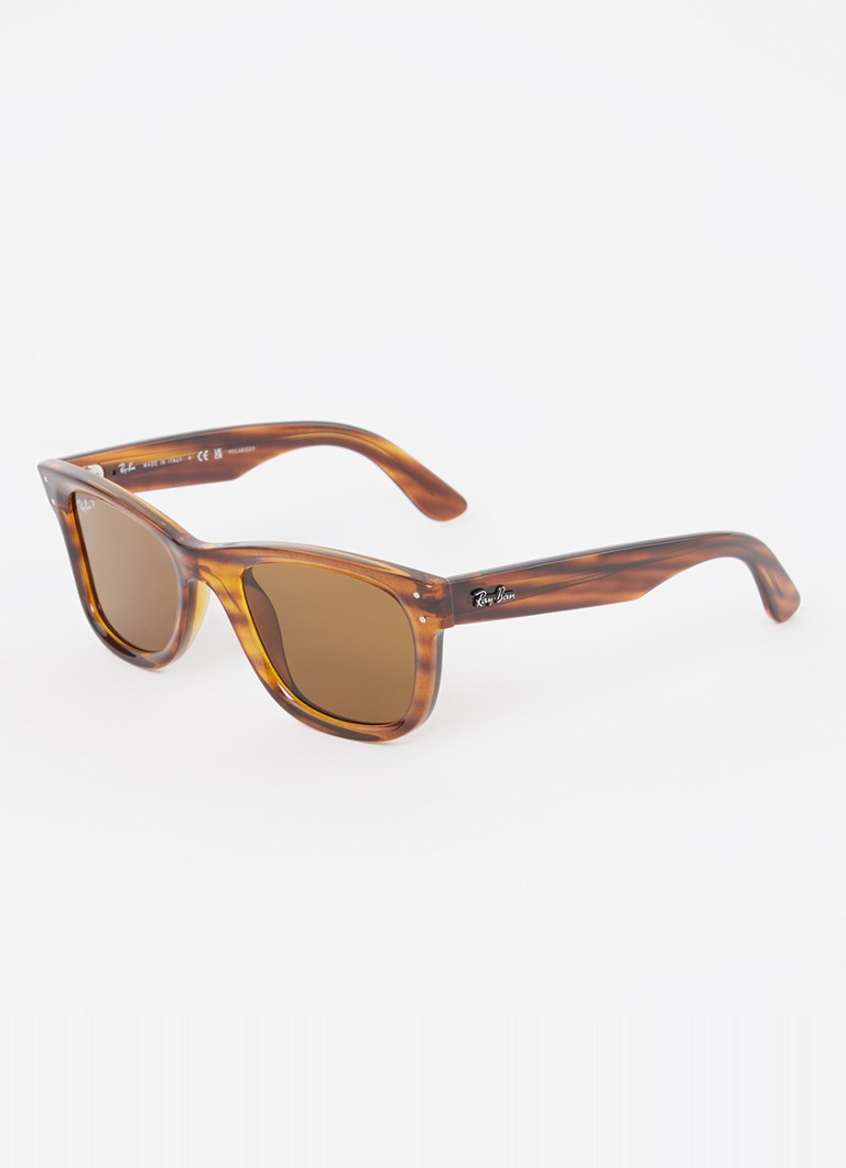 Ray-Ban Heren Wayfarer zonnebril gepolariseerd RBR0502S Bruin - Deal