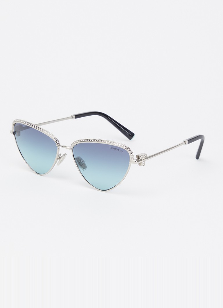Tiffany & Co. Dames Cat Eye zonnebril TF3107KB Zilver - Deal