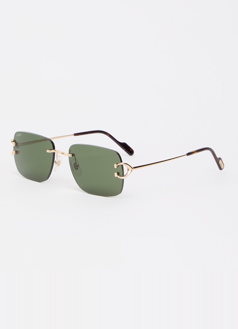 Cartier Heren Retro zonnebril CT0330S Goud - Deal