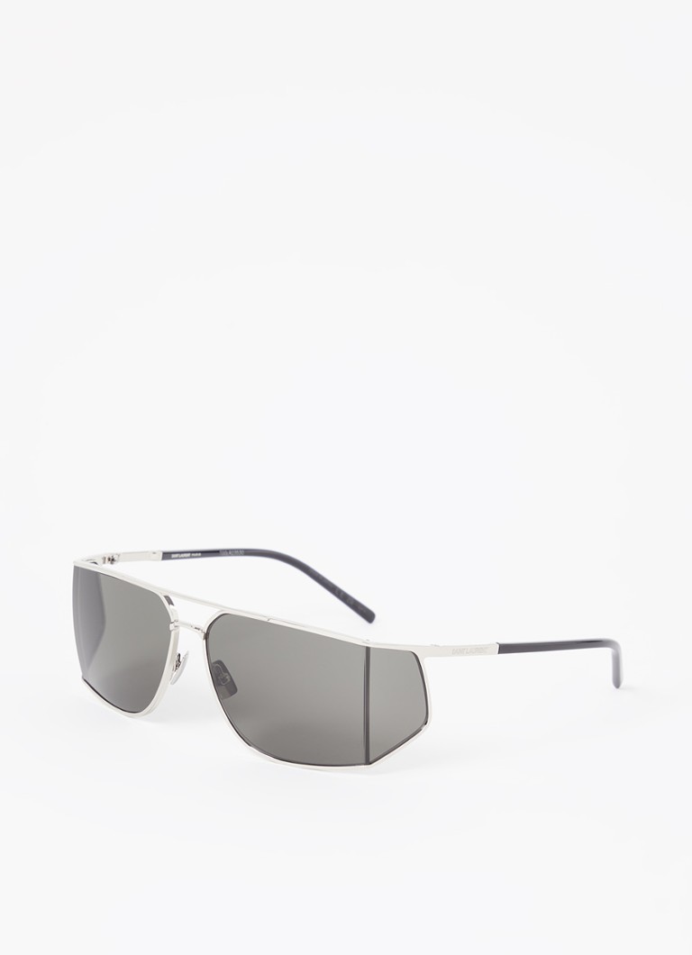 Saint Laurent Heren Piloten zonnebril SL 750 Zilver