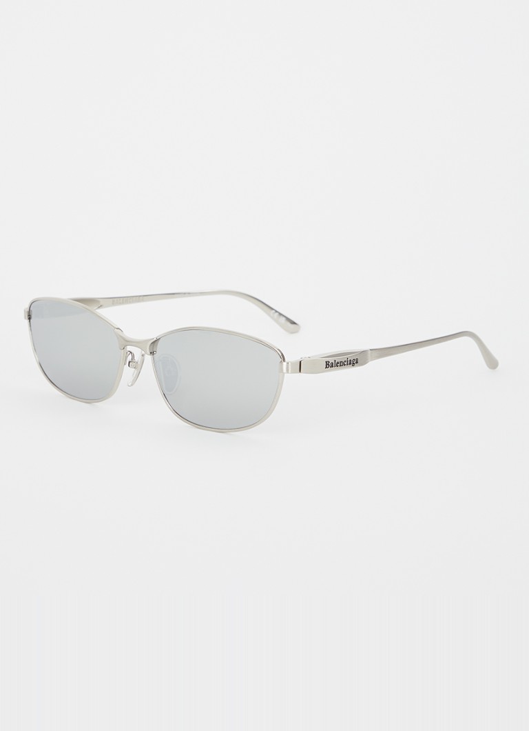 Balenciaga Heren Cat Eye zonnebril BB0357SA Zilver