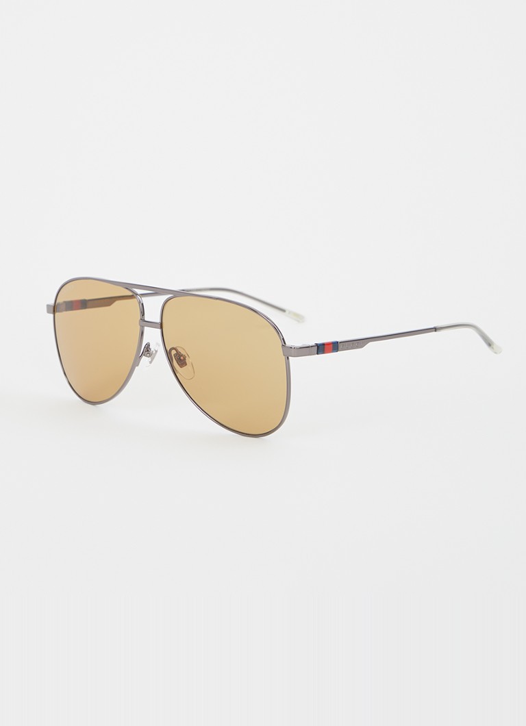 Gucci Heren Piloten zonnebril GG1677S Zilver - Deal