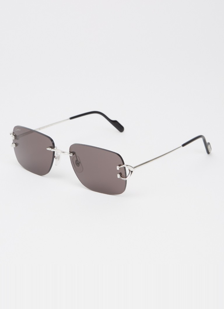 Cartier Heren Retro zonnebril CT0330S Zilver - Deal