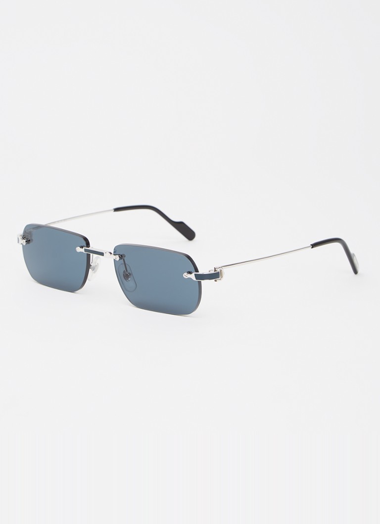 Cartier Heren Retro zonnebril CT0498S Zilver - Deal