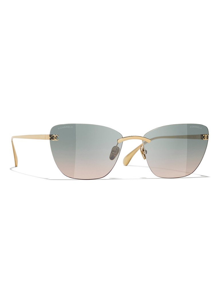 CHANEL Dames CAT EYE ZONNEBRIL Goud - Deal