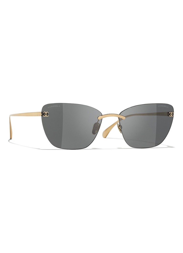 CHANEL Dames CAT EYE ZONNEBRIL Goud - Deal