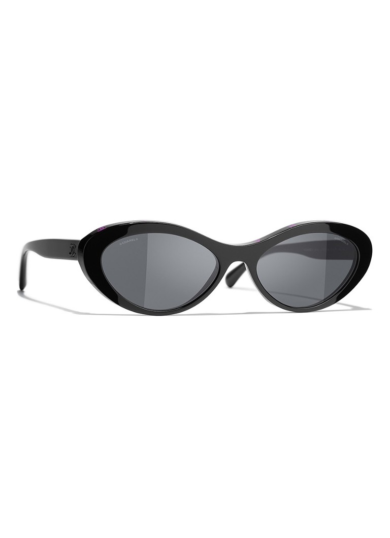 CHANEL Dames OVALE ZONNEBRIL Zwart - Deal