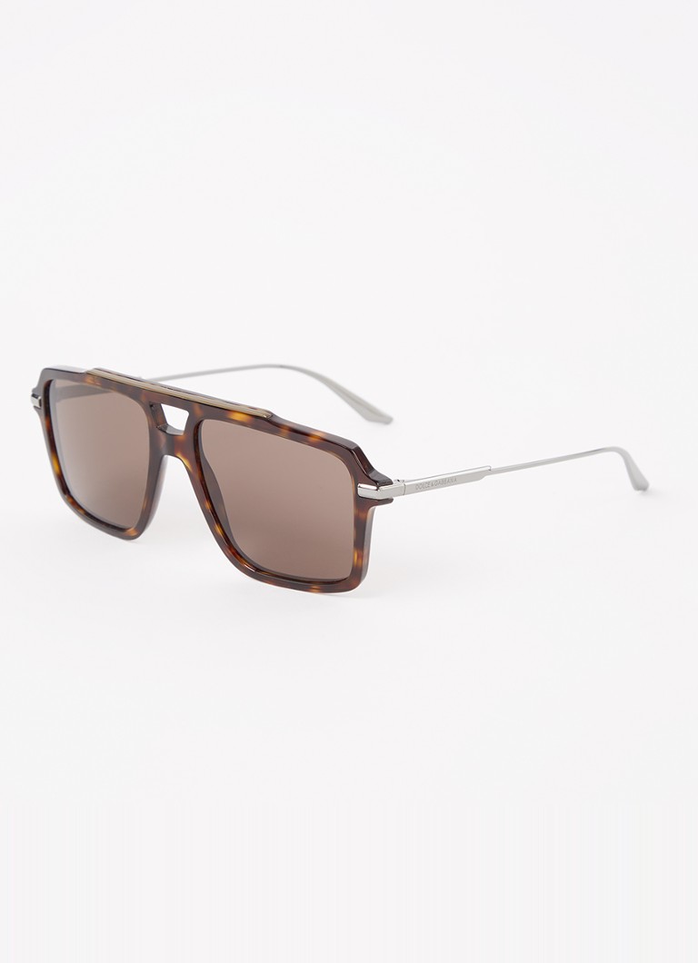 Dolce & Gabbana Heren Piloten zonnebril DG4477 Donkerbruin