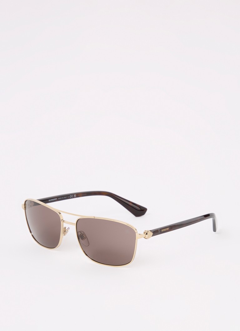 Burberry Heren Piloten zonnebril BE3163 Goud - Deal