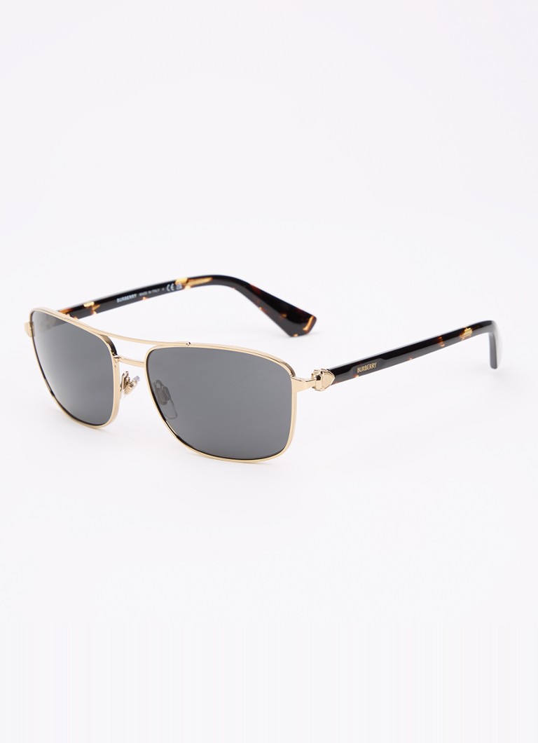 Burberry Heren Piloten zonnebril BE3163 Goud - Deal