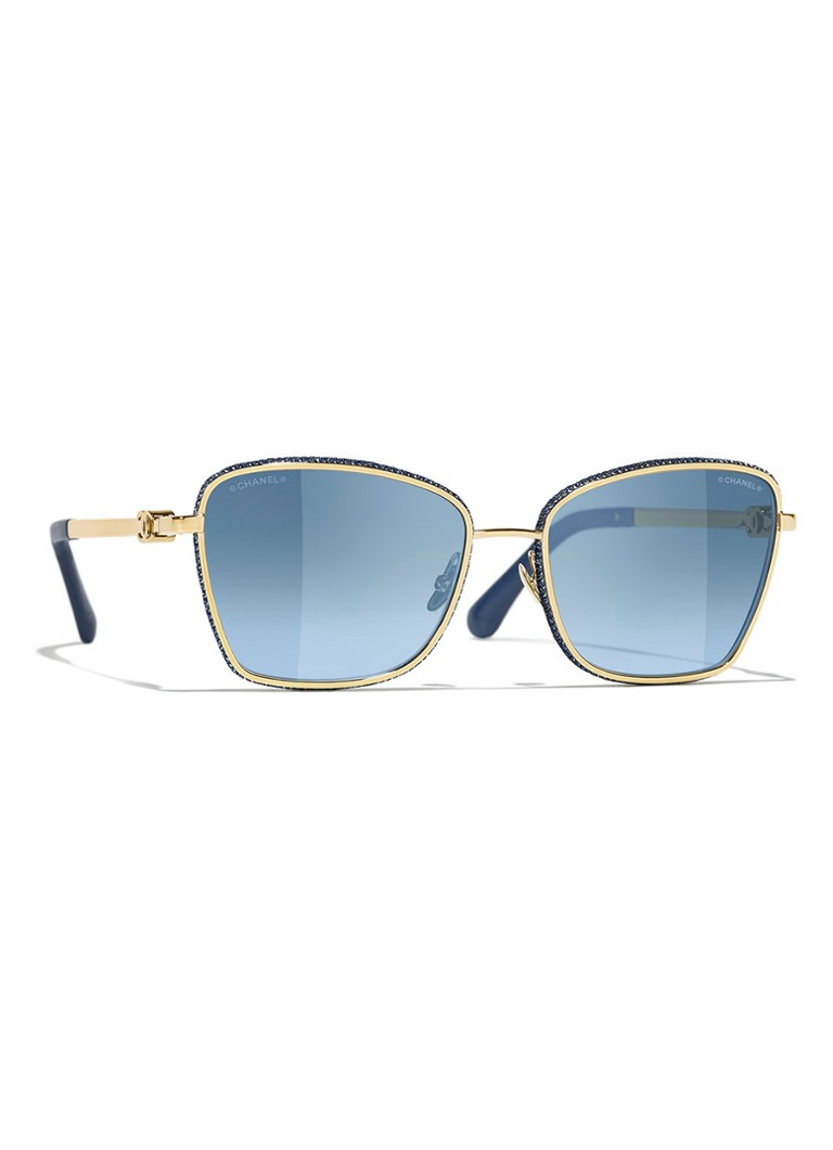 CHANEL Dames VLINDER ZONNEBRIL Goud - Deal