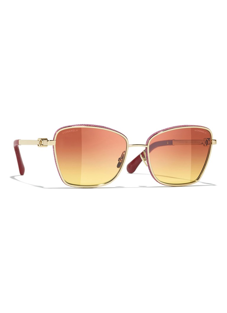 CHANEL Dames VLINDER ZONNEBRIL Goud - Deal