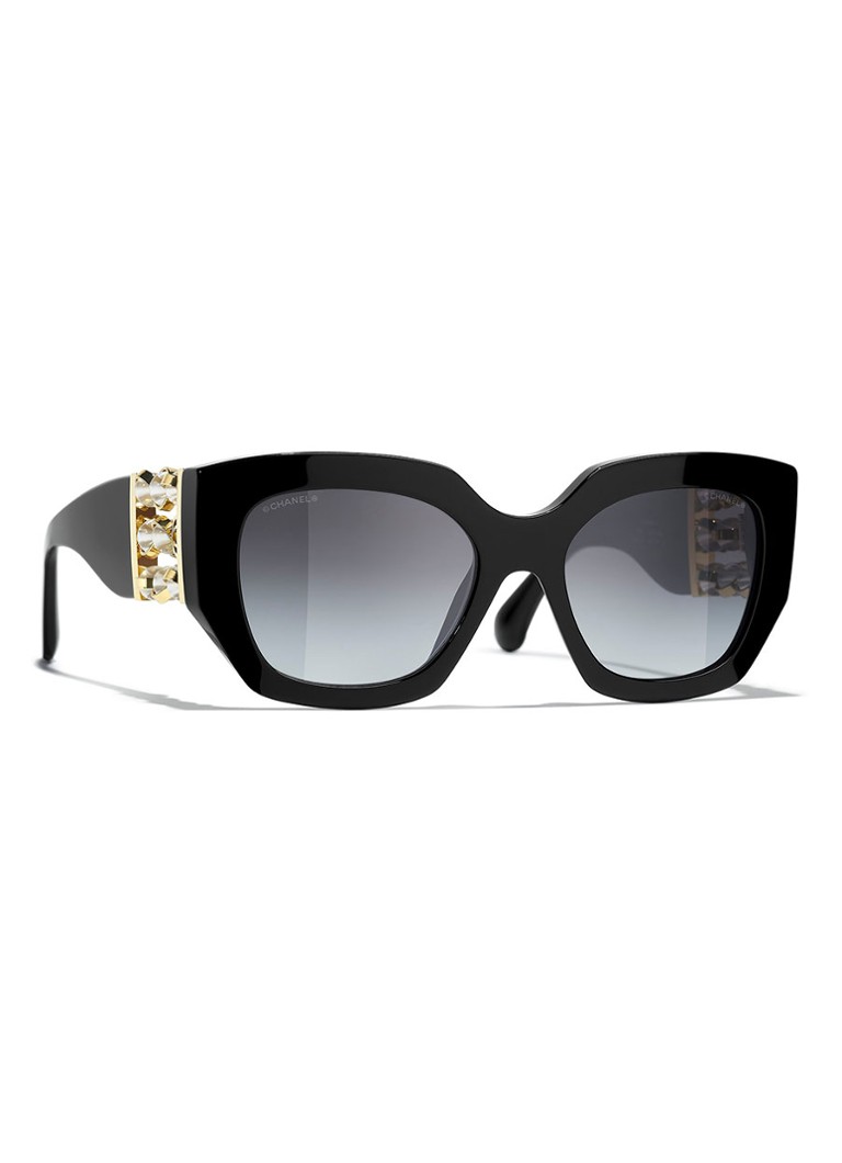 CHANEL Dames VLINDER ZONNEBRIL Zwart - Deal