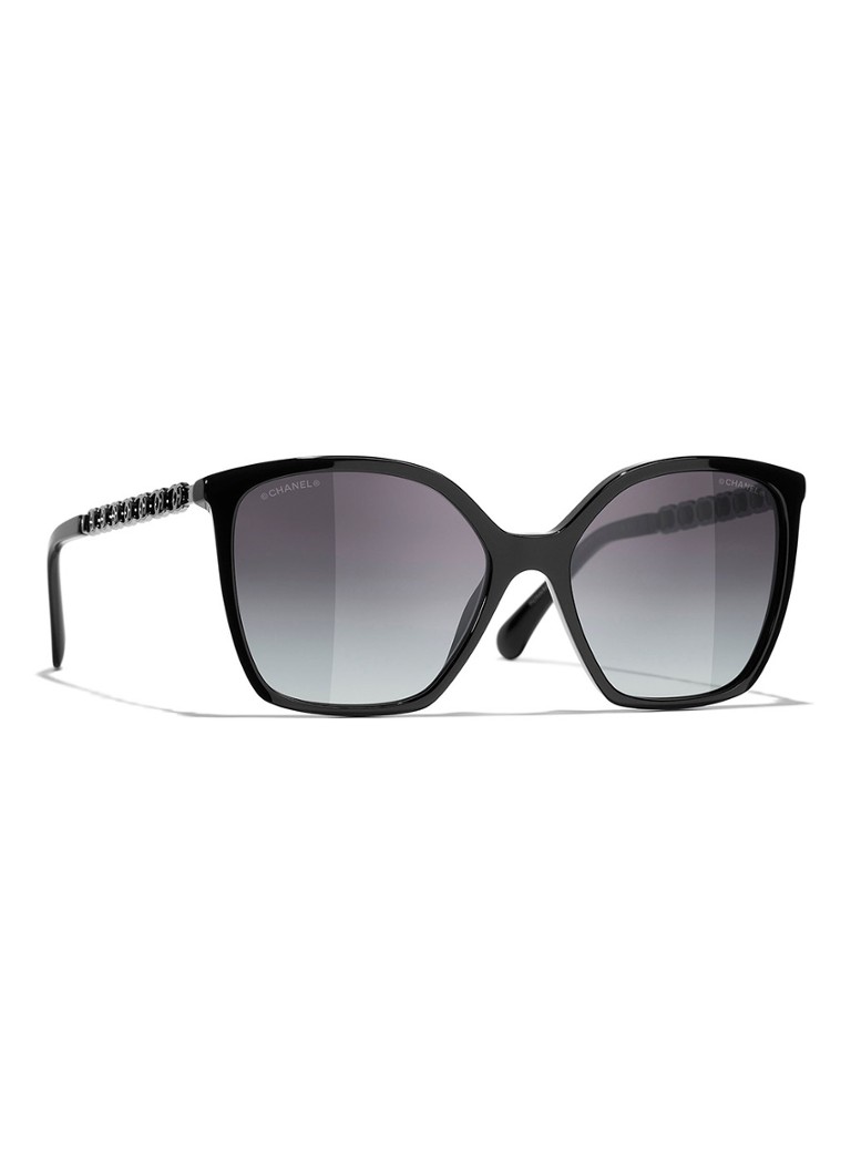 CHANEL Dames VIERKANTE ZONNEBRIL Zwart - Deal
