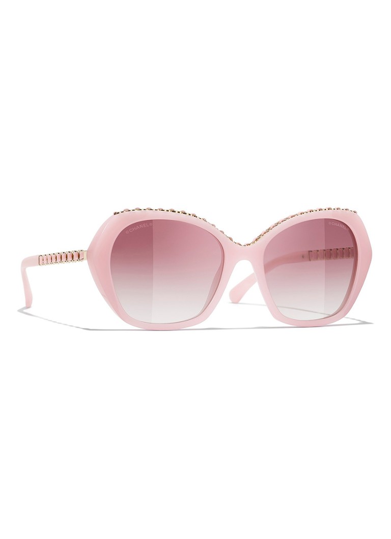 CHANEL Dames VLINDER ZONNEBRIL Roze - Deal