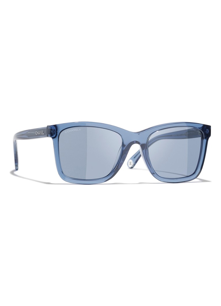 CHANEL Dames RECHTHOEKIGE ZONNEBRIL Blauw - Deal
