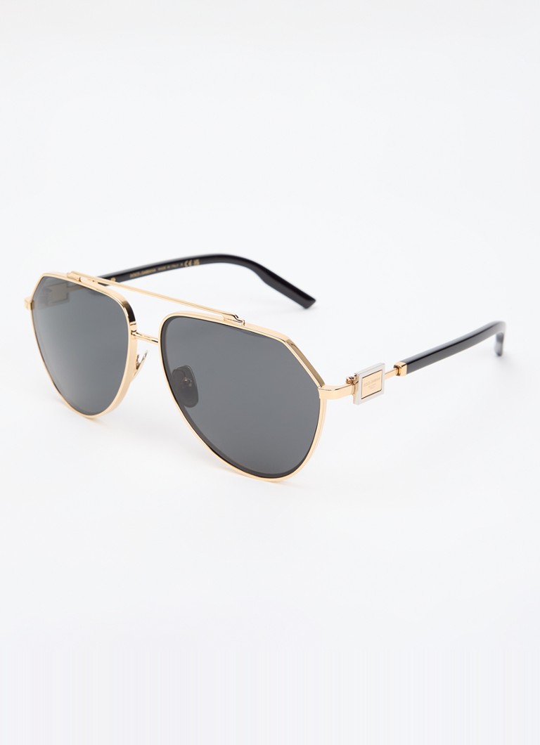 Dolce & Gabbana Heren Piloten zonnebril DG2315 Zwart