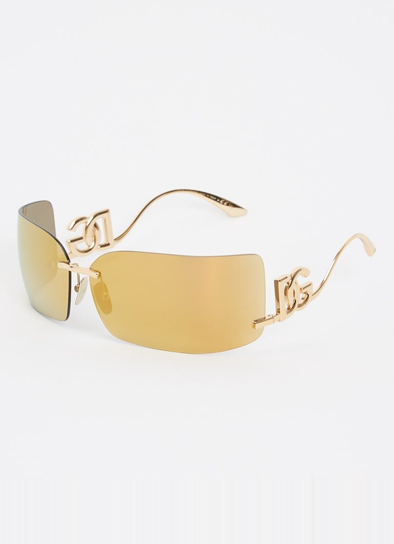Dolce & Gabbana Dames Shield zonnebril DG2319 Goud - Deal