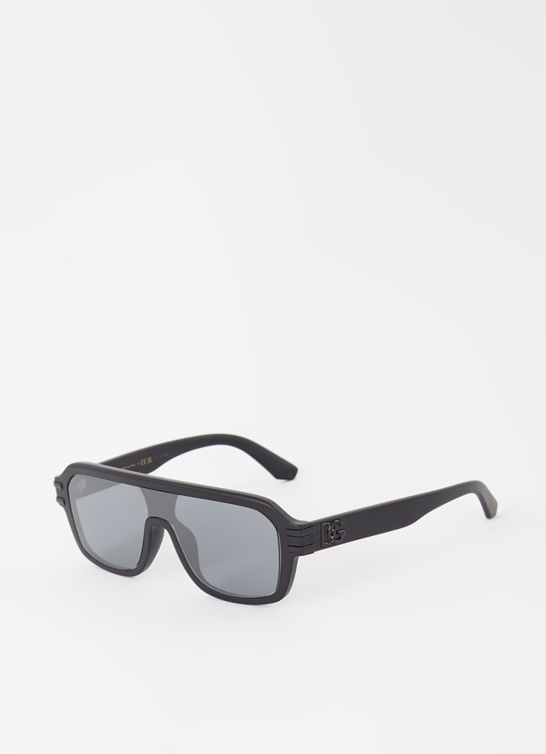 Dolce & Gabbana Heren Shield zonnebril DG4507 Zwart