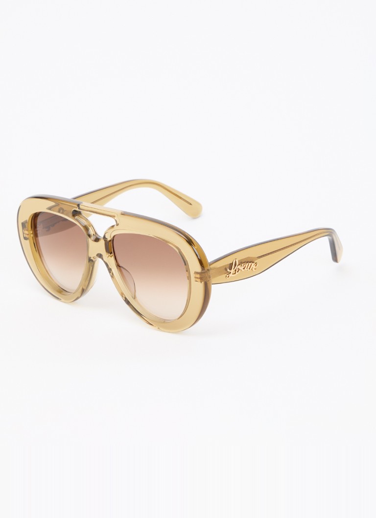 LOEWE Dames Piloten zonnebril LW40144U Olijfgroen