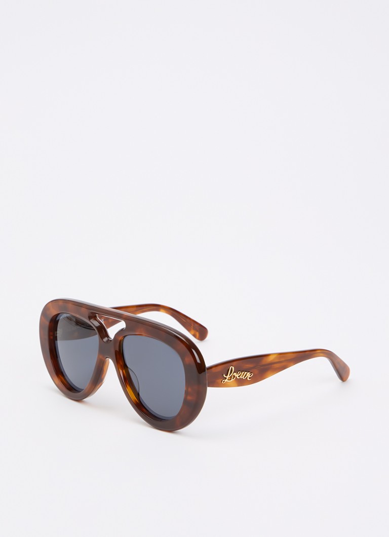 LOEWE Dames Piloten zonnebril LW40144U Bruin - Deal