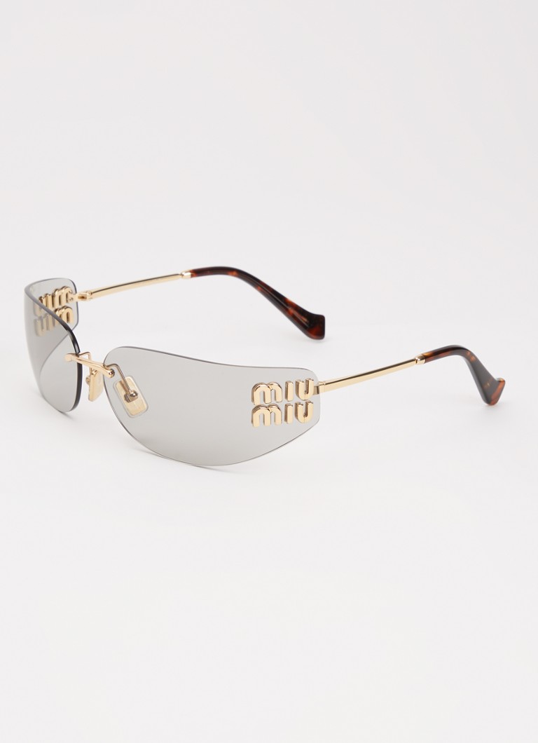 Miu Miu Dames Shield zonnebril MU A51S Zwart - Deal