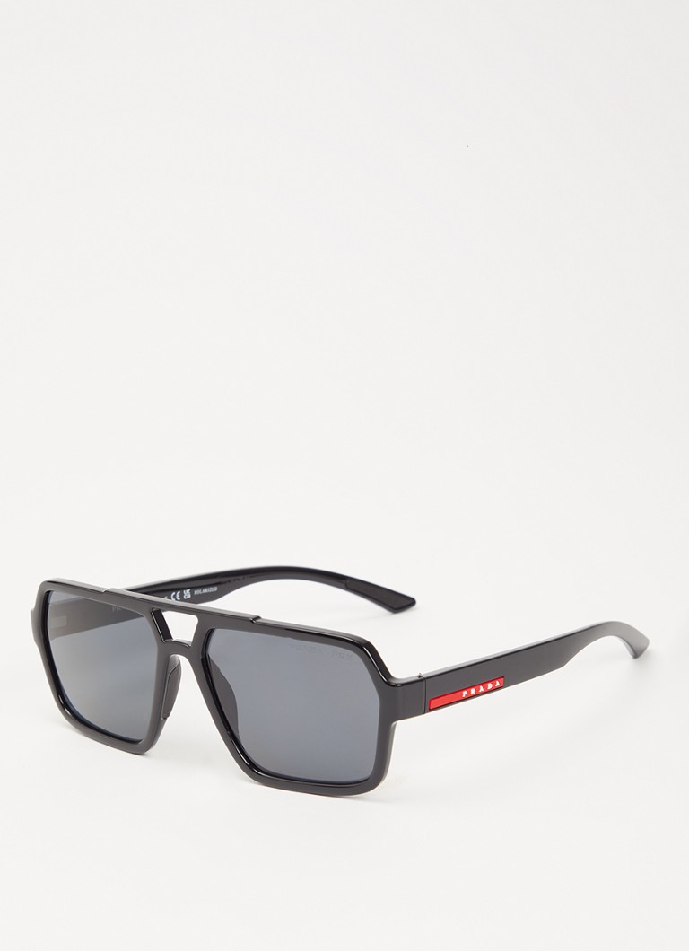 Prada Linea Rossa Heren Piloten zonnebril gepolariseerd PSA06S Zwart - Deal