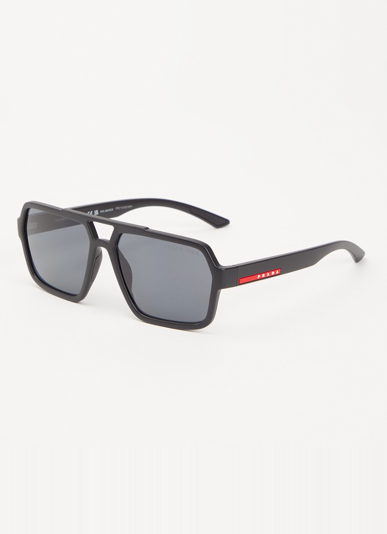 Prada Linea Rossa Heren Piloten zonnebril gepolariseerd PSA06S Zwart - Deal