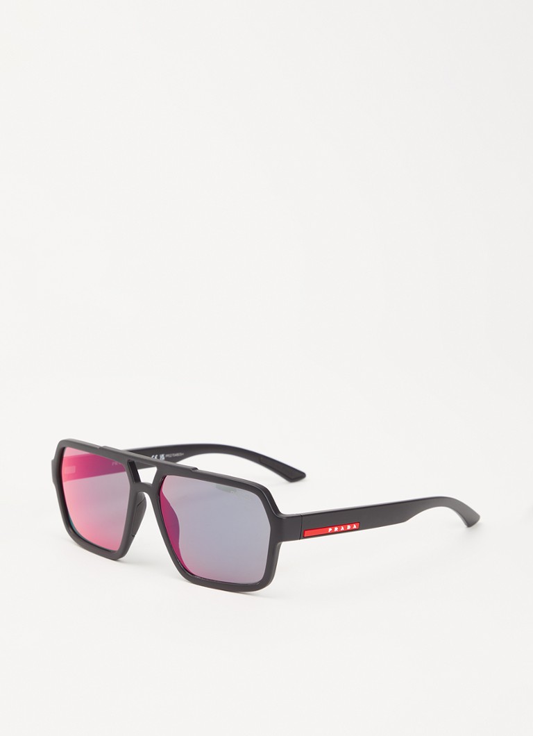 Prada Linea Rossa Heren Piloten zonnebril PSA06S Zwart - Deal