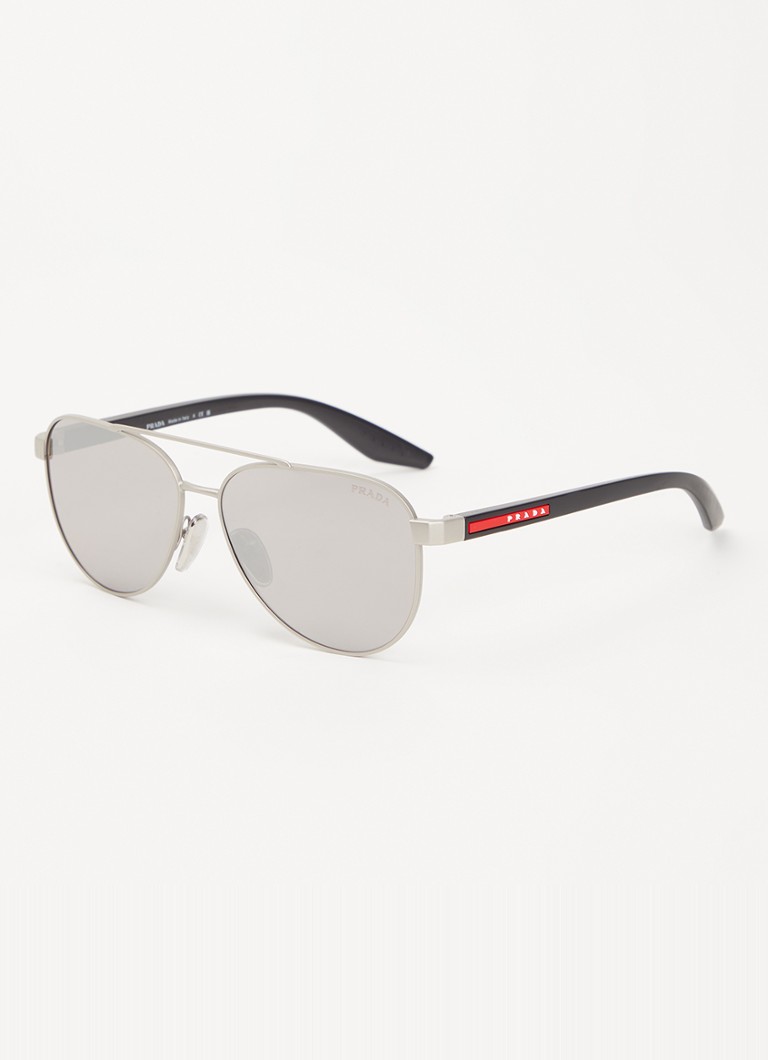Prada Linea Rossa Heren Piloten zonnebril PSA52S Grijs - Deal