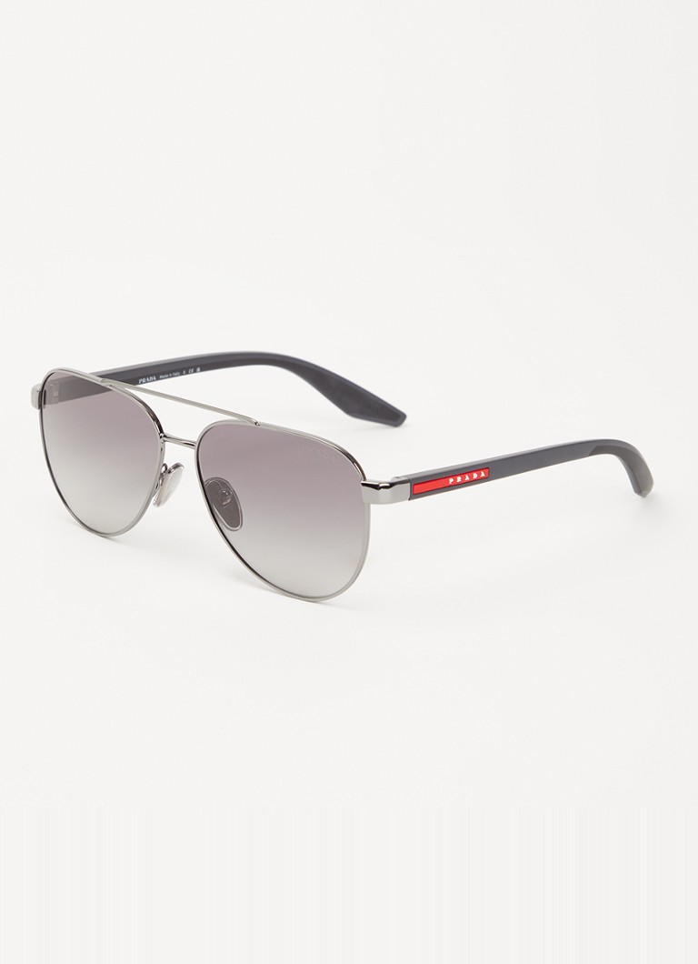 Prada Linea Rossa Heren Piloten zonnebril PSA52S Antraciet - Deal