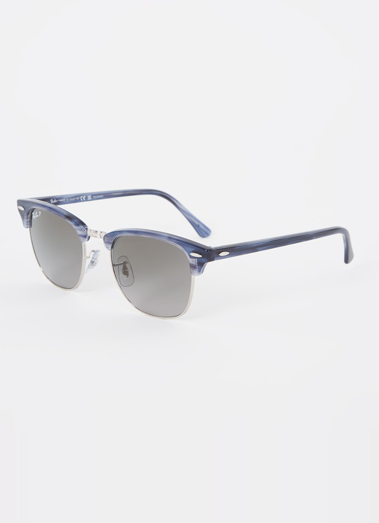 Ray-Ban Heren Clubmaster zonnebril gepolariseerd RB3016 Donkerblauw - Deal