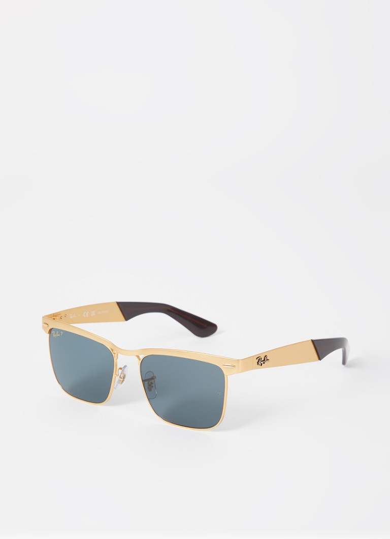 Ray-Ban Heren Wayfarer Deluxe zonnebril gepolariseerd RB3875 Goud - Deal