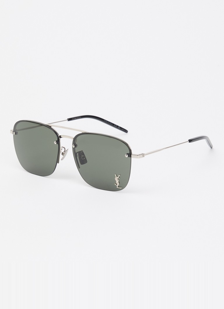 Saint Laurent Heren Piloten zonnebril YS000490 Zilver - Deal