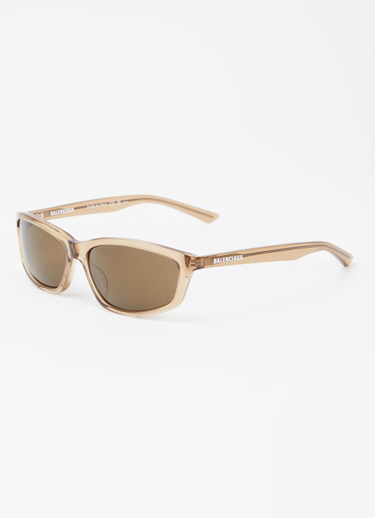 Balenciaga Heren Retro zonnebril BB0401S Lichtbruin