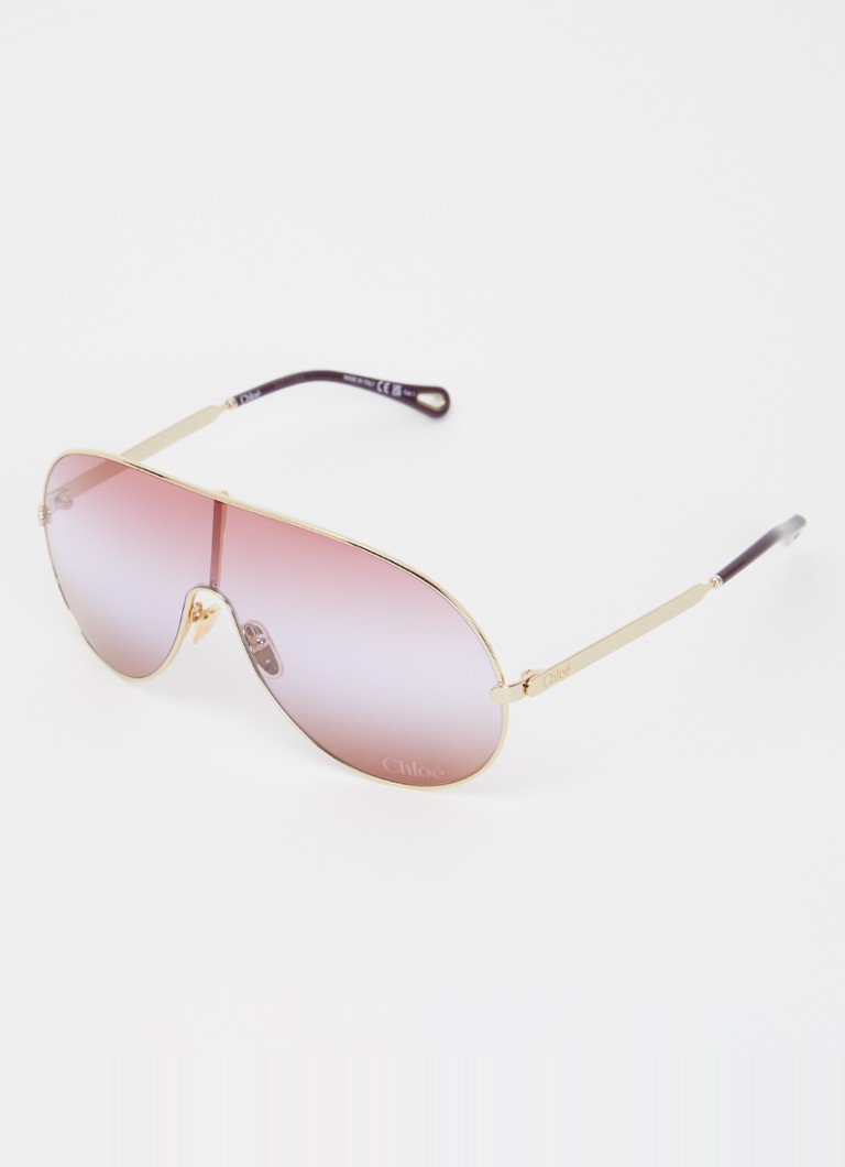 Chloé Dames Shield zonnebril CH0283S Goud