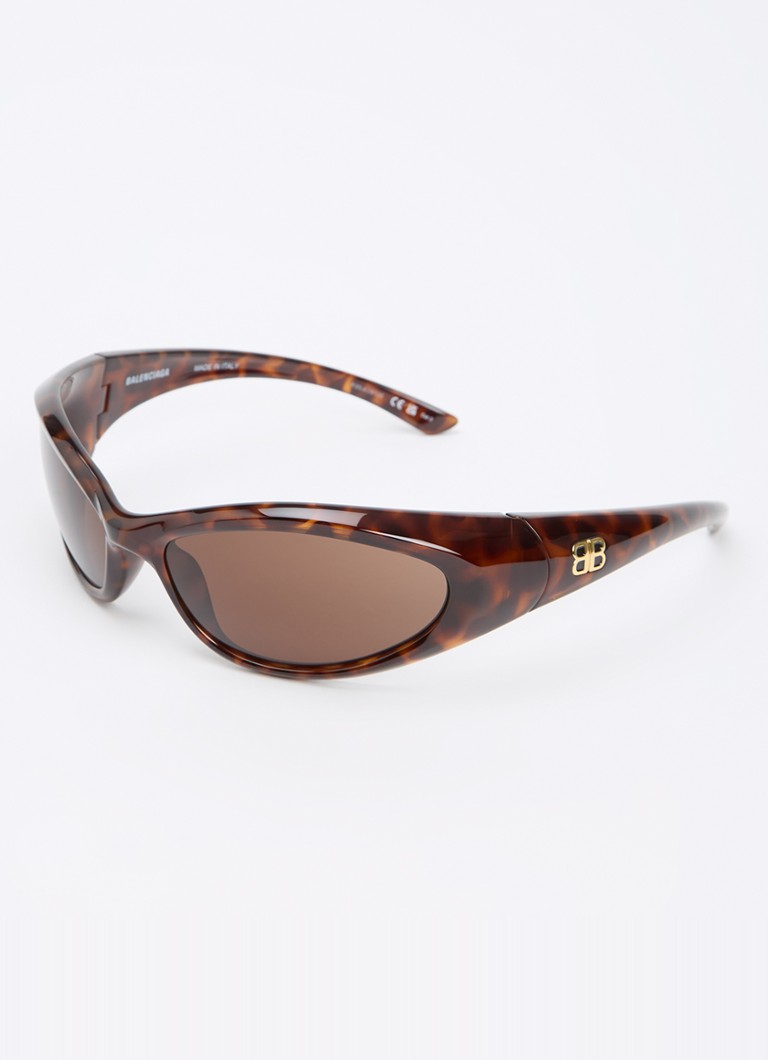 Balenciaga Heren Retro zonnebril BB0384S Donkerbruin