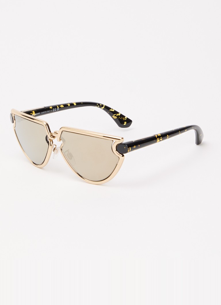 Burberry Dames Retro zonnebril BE3152 Goud - Deal