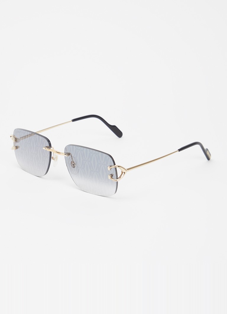 Cartier Heren Retro zonnebril CT0330S Goud - Deal