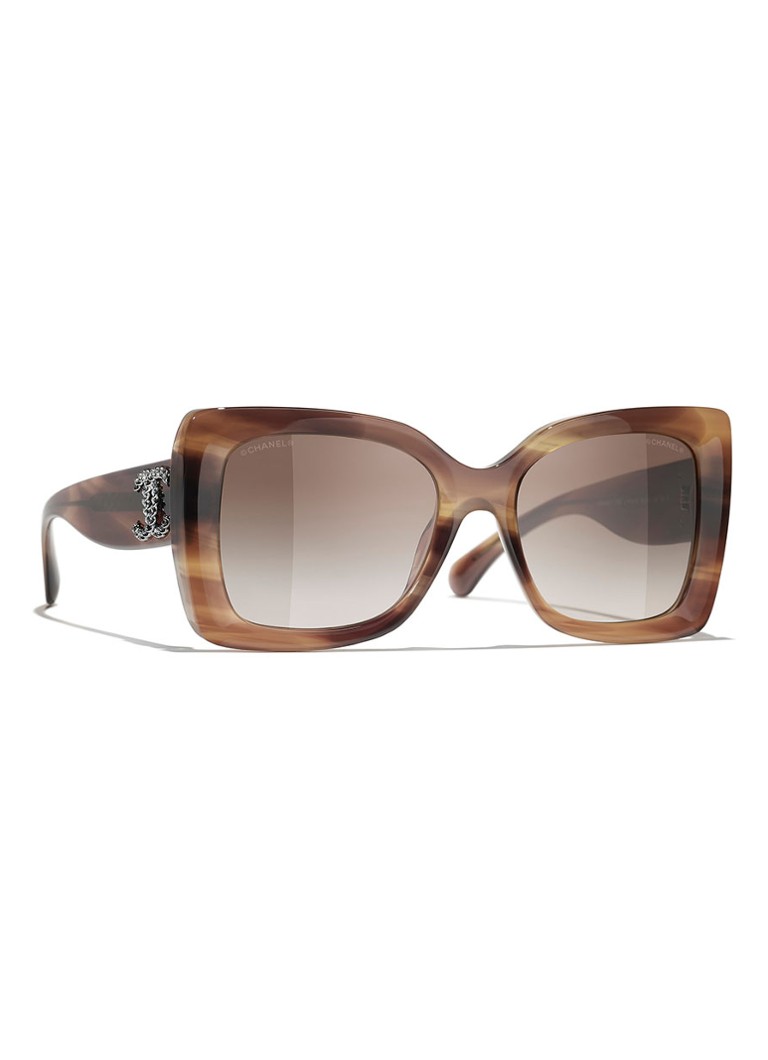 CHANEL Dames VLINDER ZONNEBRIL Bruin - Deal