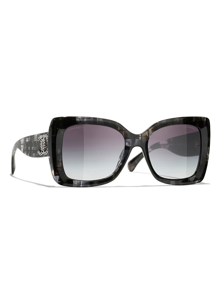 CHANEL Dames VLINDER ZONNEBRIL Zwart - Deal