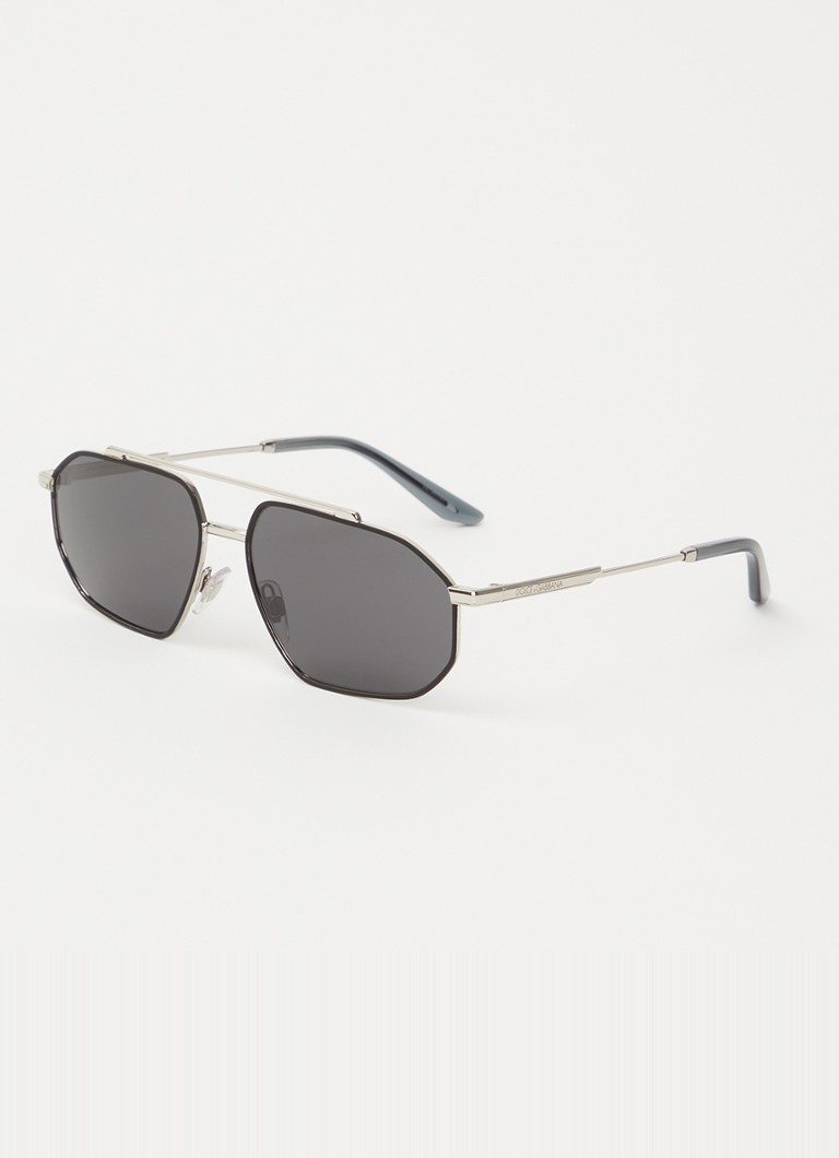 Dolce & Gabbana Heren Piloten zonnebril DG2328 Zilver