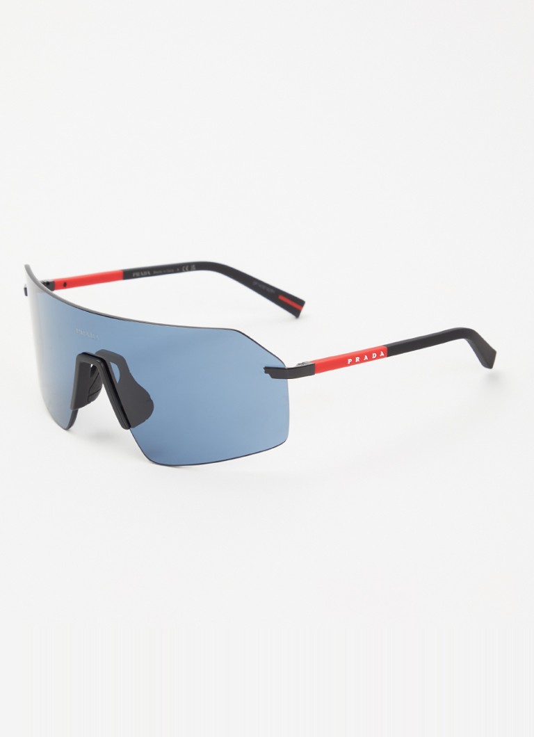 Prada Linea Rossa Heren Shield zonnebril PSB50S Zwart - Deal