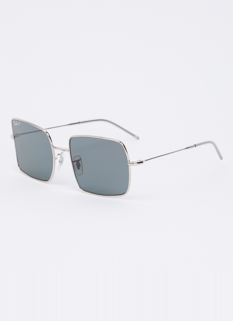 Ray-Ban Dames Square Reverse zonnebril gepolariseerd RBR0104S Zilver - Deal