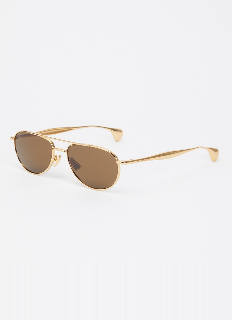 Bottega Veneta Dames Piloten zonnebril BV1419S Goud